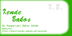 kende bakos business card